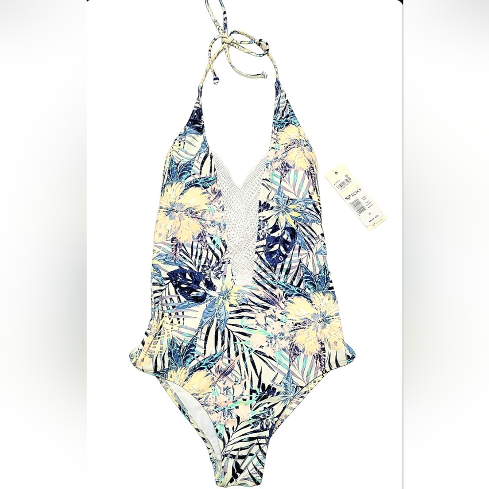 Roxy Womens Sea Lovers One Piece Swimsuit Marshmallow Beyond Love Size Small